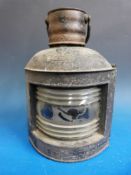A ships lamp with 'Port' to top, height 33 cms.
