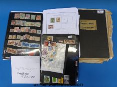 Loose album pages and Hagner sheets of Colonial stamps and packets of loose stamps together with a