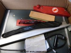 A boxed bench saw together with a sander