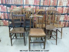 A quantity of various chairs including a set of four