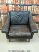 A retro leather armchair