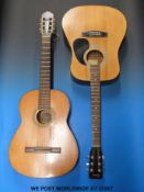 Three steel stringed acoustic guitars including Dulcet, Lorenzo, model 20K and Encore W250,