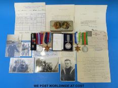 A WWII Naval Distinguished Service Medal group, awarded to SSX 32477 T.W.Hancox A.