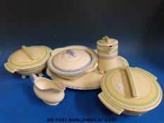 A collection of Art Deco Bristol Pountney & Co dinnerware etc.