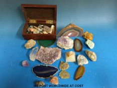A quantity of agate and other mineral samples
