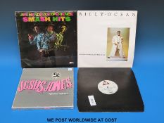 Six boxes containing a large collection of several hundred LPs and 12” singles, mostly pop.