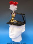 A WWI French officer's military school Shako with leather peak,