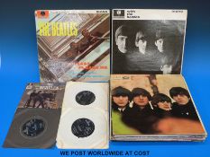A collection of 12x Beatles and solo LPs together with 7x singles and a French EP.