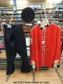 A Coldstream Guards colour sergeant's parade dress uniform tunic and  trousers.
