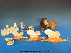 A collection of ceramics to include Beswick flying pheasants,