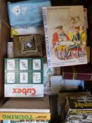 A quantity of card games and other similar items to include 19thC hand drawn educational card game