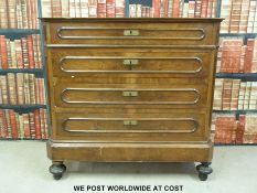 A 19thC continental chest of four drawers (W114 x D55 x H110cm)