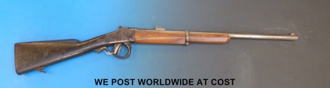 Columbian 11mm breech loading carbine rifle stamped to the stock Syndicat Liegeois Armes De Guerre.