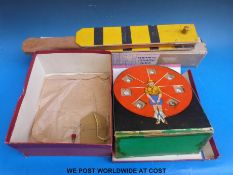 A Chad Valley semaphore signalling tutor together with an electric semaphore (both in original