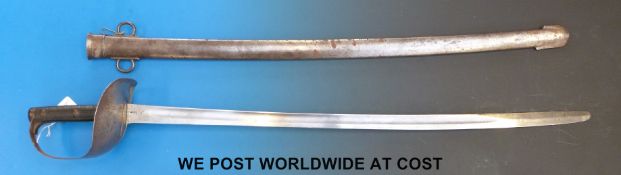 An 1899 pattern cavalry trooper's heavy sword with Enfield proof marks,
