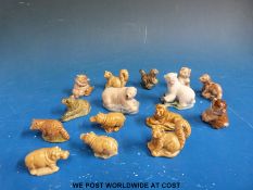 Approximately 100 Wade Whimsies etc to include monkey, dinosaur, trout, hippopotamus,