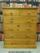 A pine chest of two over four drawers (W91 x D42 x H111cm)