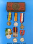Q.S.A, K.S.A and WWI medal group awarded to 94444 Serjt W. Evans 63rd Bty R.F.