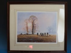 Two limited edition M J Fowler shooting prints