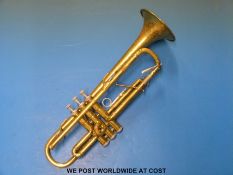 Lark brass trumpet, model M4014 in soft case.