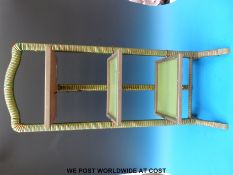 An Art Deco glazed folding cake stand and a retro trolley with lift out trays.