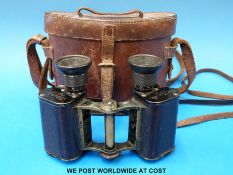 A WWI era pair of Carl Zeiss Jena DRP x 8 binoculars.