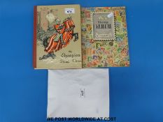 Two schoolboy stamp albums of all world stamps and a quantity of loose stamps.