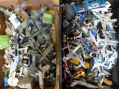 A collection of Corgi and other die cast model aeroplanes.