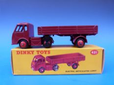 Dinky Toys die cast model Electric Articulated Lorry 421 in original box.