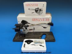 SME series III s precision pick-up arm together with the SME fluid damper FD200 and SME leaflet.