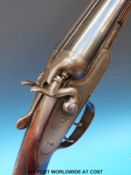 Midland Gun Company 12 bore side by side hammer action shotgun with chequered semi-pistol grip,