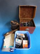 Camera equipment including vintage lenses including Dallmeyer example and unopened Ilford glass
