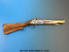 Jose Beistegui naval percussion blunderbuss with visible Roman type lock, steel mounts,