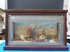 A cased diorama display of The Defence of Rorke's Drift by the men of 'B' company 2nd/24th Regiment,