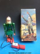 A 1950's Dux-Astroman electric robot in original box with artwork,