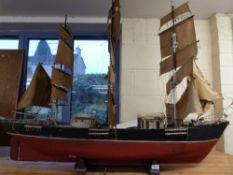 A scratch-built model sailing ship based on the Cutty Sark,