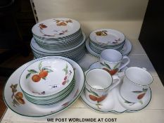A quantity of Royal Worcester Evesham Vale dinnerware, including dinner plates, bowls etc,