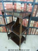 A 19thC rosewood or similar shelf unit (W46 x H86cm)