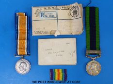 A George II Indian medal with Afganistan NMF 1919 bar awarded to L-19137 Pte. P.W.