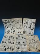 Marvelman artist cartoon comic pages from 1950s Marvelman/ Familt, Flip & Flop, Friendly Sole,