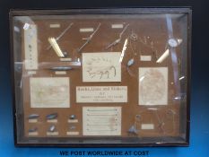 'Hooks, Lines and Sinkers' fishing display cabinet with examples of line, hooks,