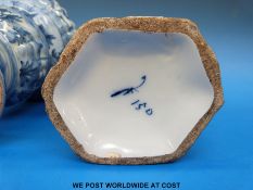 A 19thC blue and white Cantagalli ewer in the Delft style and a Delft vase