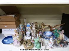 A quantity of ceramics to include Capodimonte, Sylvac & Beswick, novelty animals etc.