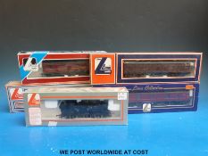 Lima 00 gauge British Rail 9420 tank locomotive 205118A1 and four carriages,