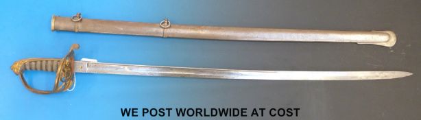 An 1845 pattern infantry officer's sword in scabbard by J.B Johnstone, Sackville, St.