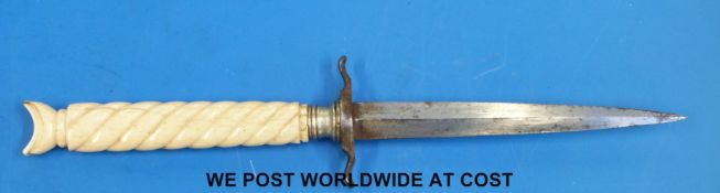 A bone handled gambler's dagger,