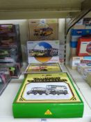 Five Corgi diecast model bus sets including Commercials, AEC, Transport of the Early 50s,