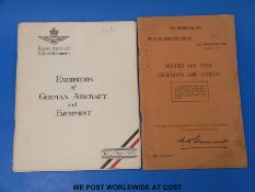 Royal Aircraft Establishment Exhibition of German aircraft and equipment Oct - Nov 1945 booklet,