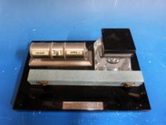 A 1935 Art Deco desk inkwell and calendar as used by HRH the Duke of Windsor during his visit to