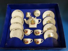 A Corona Queen Elizabeth Coronation child's commemorative ceramic tea set (in original box)